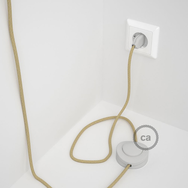 Cableado para lámpara de pie, cable RN06 Jute 3 m. Elige tu el color de la clavija y del interruptor!