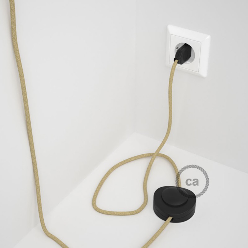 Cableado para lámpara de pie, cable RN06 Jute 3 m. Elige tu el color de la clavija y del interruptor!