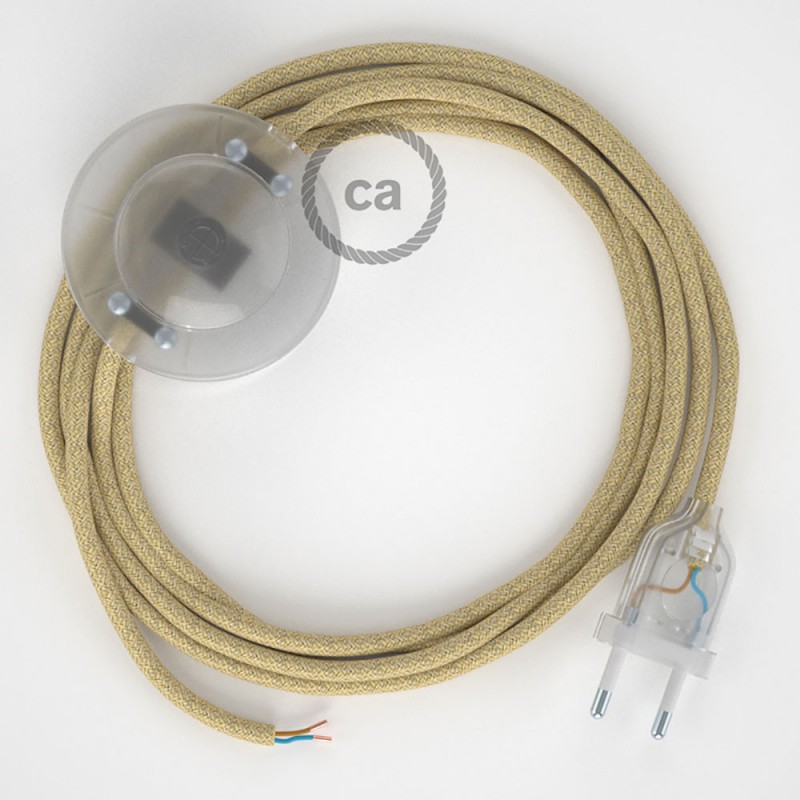 Cableado para lámpara de pie, cable RN06 Jute 3 m. Elige tu el color de la clavija y del interruptor!