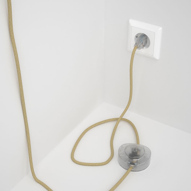 Cableado para lámpara de pie, cable RN06 Jute 3 m. Elige tu el color de la clavija y del interruptor!