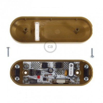 Dimmer para LED y bombillas tradicionales con interruptor dorado