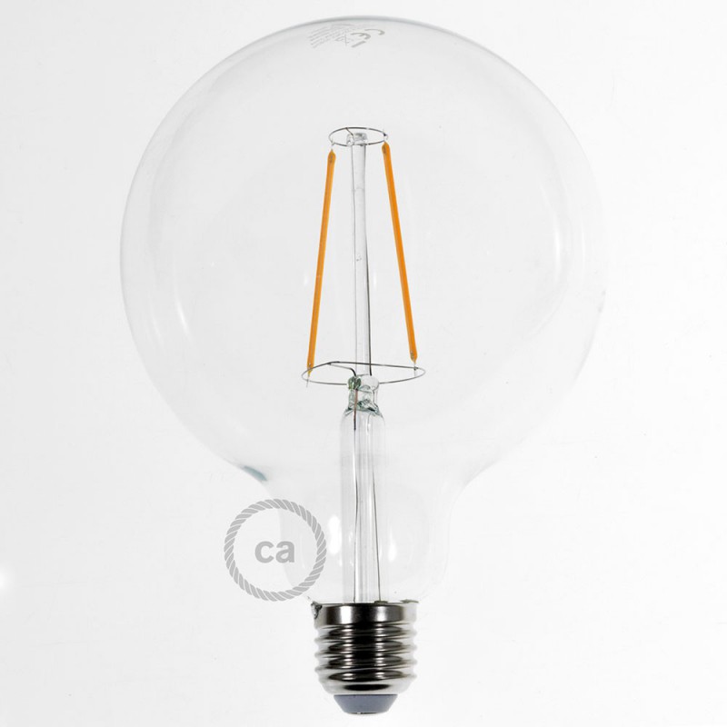 Bombilla Transparente LED Globo G125 Filamento Largo 4W Decorativa Vintage 2200K
