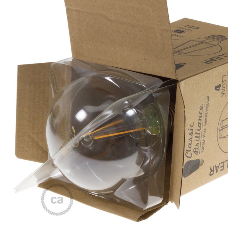 Bombilla Transparente LED Globo G125 Filamento Largo 4W Decorativa Vintage 2200K