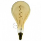Bombilla Dorada LED XXL Pera A165 Filamento Curvado con Doble Espiral 5W E27 Dimmable 2000K