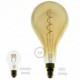 Bombilla Dorada LED XXL Pera A165 Filamento Curvado con Doble Espiral 5W E27 Dimmable 2000K