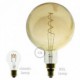 Bombilla Dorada LED XXL Esfera G200 Filamento Curvado con Doble Espiral 5W E27 Dimmable 2000K