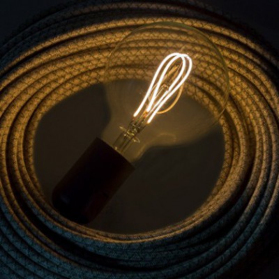 Bombilla Transparente LED Globo G95 Filamento Curvado con Doble Loop 5W E27 Dimmable 2200K