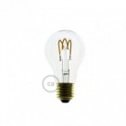 Bombilla Transparente LED Standard A60 Filamento Curvado con Espiral 3W E27 Dimmable 2200K