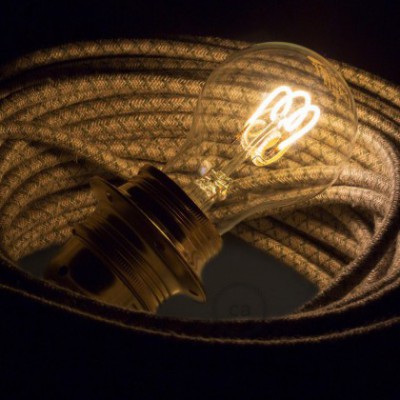 Bombilla Transparente LED Standard A60 Filamento Curvado con Espiral 3W E27 Dimmable 2200K