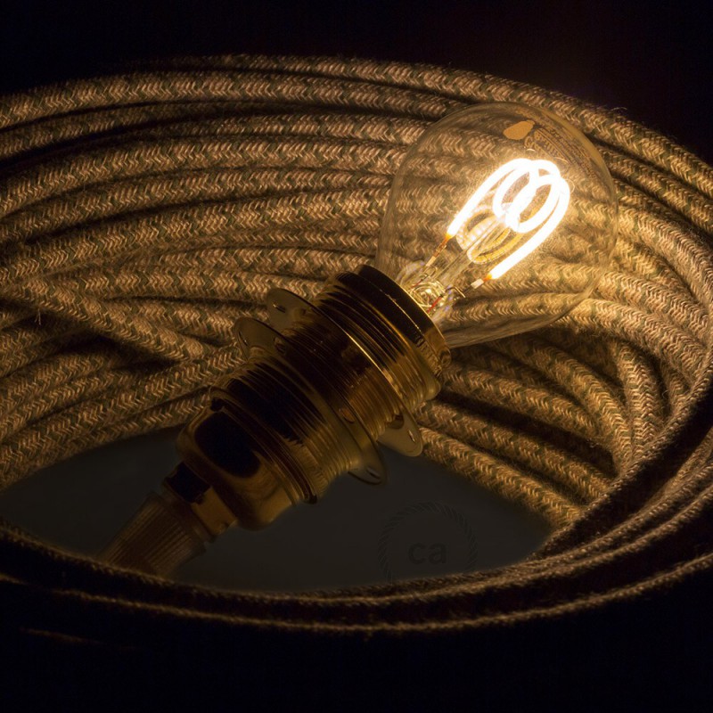 Bombilla Transparente LED Esfera G45 Filamento Curvado con Espiral 3W E14 Dimmable 2200K