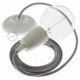 Pendel en porcelana, lámpara colgante cable textil Lollipop en Algodón RX09