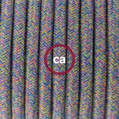 Pendel en porcelana, lámpara colgante cable textil Lollipop en Algodón RX09