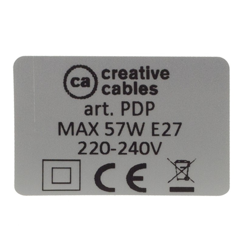 Pendel en porcelana, lámpara colgante cable textil Bicolor Gris Piedra y Océano en Algodón RP25
