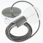 Pendel único, lámpara colgante cable textil Lollipop en Algodón RX09
