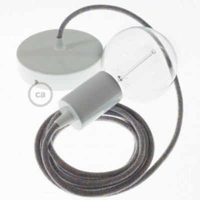 Pendel único, lámpara colgante cable textil Lollipop en Algodón RX09