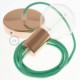 Pendel único, lámpara colgante cable textil Ópalo en tejido Efecto Seda RH69