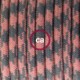 Pendel único, lámpara colgante cable textil Bicolor Rosa Viejo y Gris en Algodón RP26