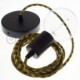 Pendel único, lámpara colgante cable textil Bicolor Miel Dorado y Antracita en Algodón RP27