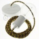 Pendel único, lámpara colgante cable textil Bicolor Miel Dorado y Antracita en Algodón RP27