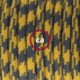 Pendel único, lámpara colgante cable textil Bicolor Miel Dorado y Antracita en Algodón RP27