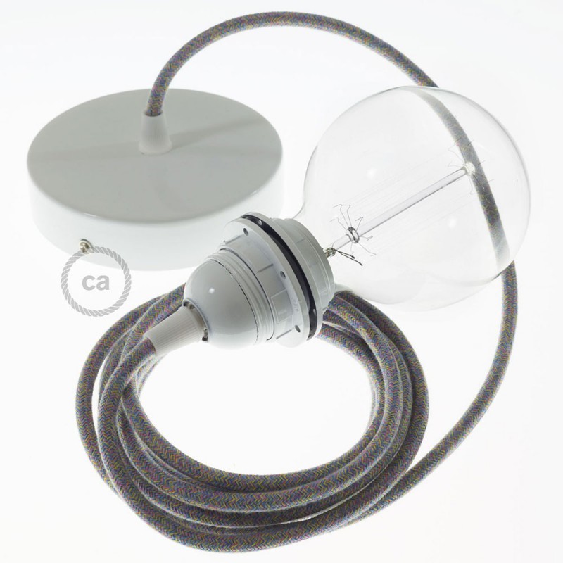 Pendel para pantalla, lámpara colgante cable textil Lollipop en Algodón RX09