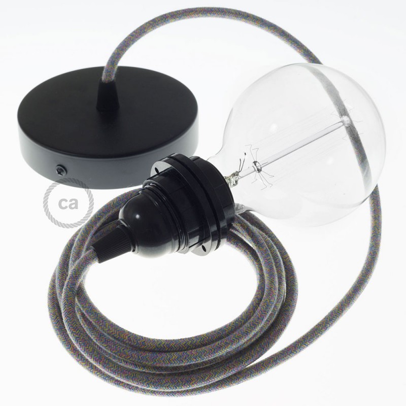 Pendel para pantalla, lámpara colgante cable textil Lollipop en Algodón RX09