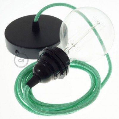 Pendel para pantalla, lámpara colgante cable textil Ópalo en tejido Efecto Seda RH69