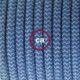 Pendel para pantalla, lámpara colgante cable textil ZigZag Gris Piedra y Océano en Algodón RZ25