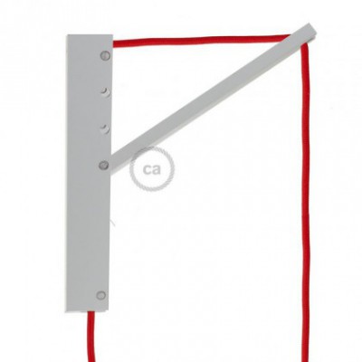 Pinocchio, soporte de pared regulable en madera pintado blanco para lámparas colgantes.
