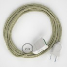 Alargador eléctrico con cable textil RN01 Lino Natural Neutro 2P 10A Made in Italy.