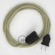 Alargador eléctrico con cable textil RN01 Lino Natural Neutro 2P 10A Made in Italy.