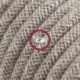 Alargador eléctrico con cable textil RN01 Lino Natural Neutro 2P 10A Made in Italy.