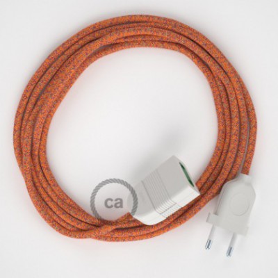 Alargador eléctrico con cable textil RX07 Algodón Indian Summer 2P 10A Made in Italy.
