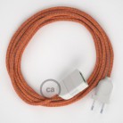 Alargador eléctrico con cable textil RX07 Algodón Indian Summer 2P 10A Made in Italy.