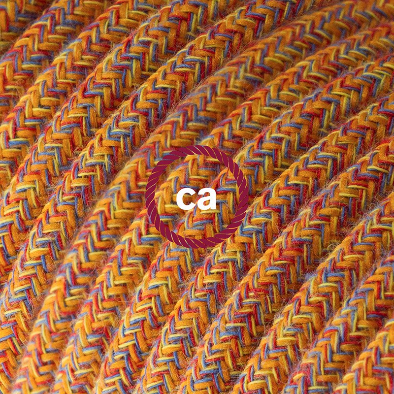 Alargador eléctrico con cable textil RX07 Algodón Indian Summer 2P 10A Made in Italy.