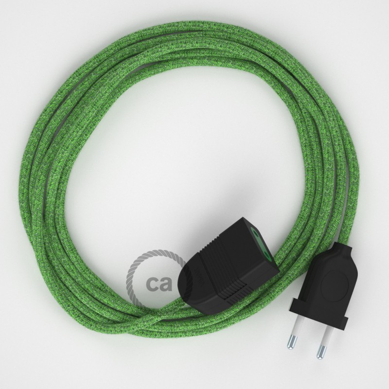 Alargador eléctrico con cable textil RX08 Algodón Bronte 2P 10A Made in Italy.