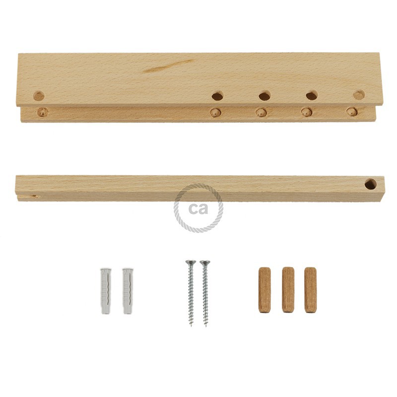 Pinocchio, soporte de pared regulable en madera para lámparas colgantes.