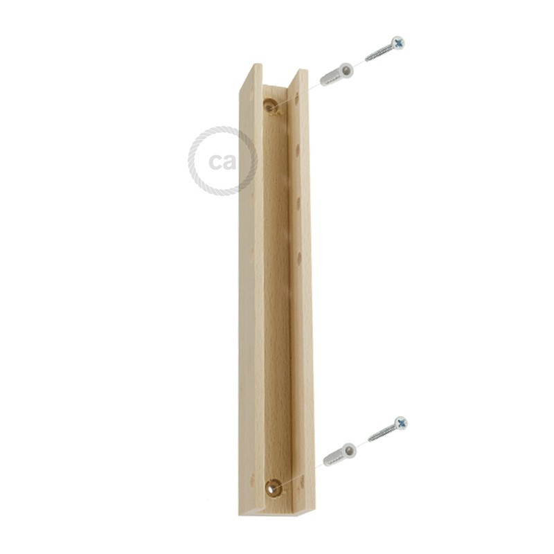 Pinocchio, soporte de pared regulable en madera para lámparas colgantes.