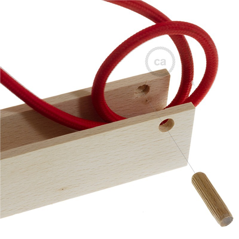 Pinocchio, soporte de pared regulable en madera para lámparas colgantes.