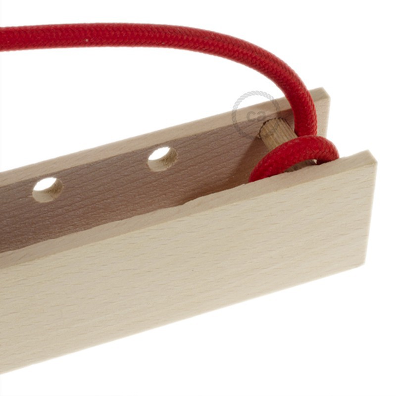 Pinocchio, soporte de pared regulable en madera para lámparas colgantes.