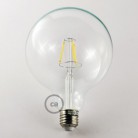 Bombilla Transparente LED GloboXL G125 Filamento Corto 4W E27 Decorativa Vintage 2700K