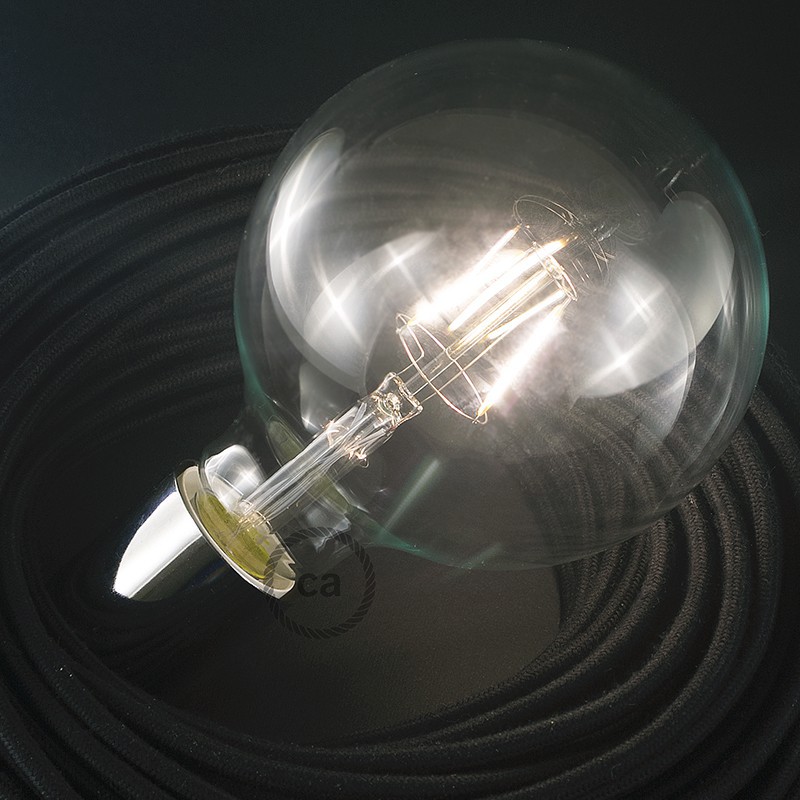 Bombilla Transparente LED GloboXL G125 Filamento Corto 4W E27 Decorativa Vintage 2700K