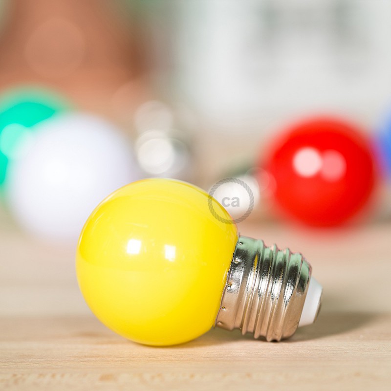 Bombilla Decorativa G45 Mini Globo LED 1W E27 2700K - Amarilla