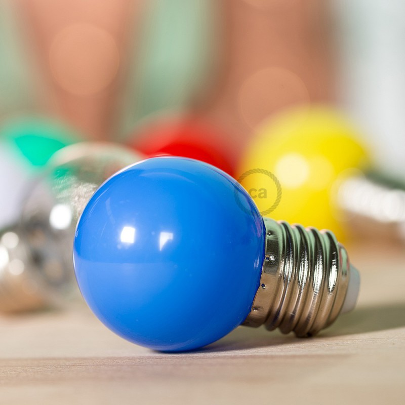 Bombilla Decorativa G45 Mini Globo LED 1W E27 2700K - Azul