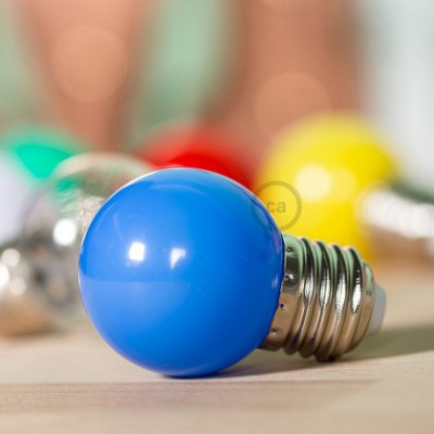 Bombilla Decorativa G45 Mini Globo LED 1W E27 2700K - Azul