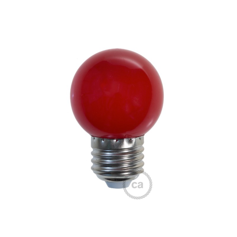 Bombilla Decorativa G45 Mini Globo LED 1W E27 2700K - Rojo
