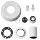 Kit de iluminación para tarro de vidrio en metal color Blanco, prensaestopa cónico y portalámparas E14 en baquelita blanca