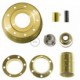 Kit de iluminación para tarro de vidrio en metal color Oro, prensaestopa cilíndrico y portalámparas E14 en metal latón