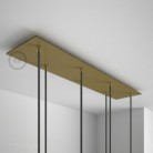 Rosetón XXL rectangular 90x20cm a 7 agujeros latón satinado completo de accesorios