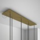 Rosetón XXL rectangular 90x20cm a 7 agujeros latón satinado completo de accesorios